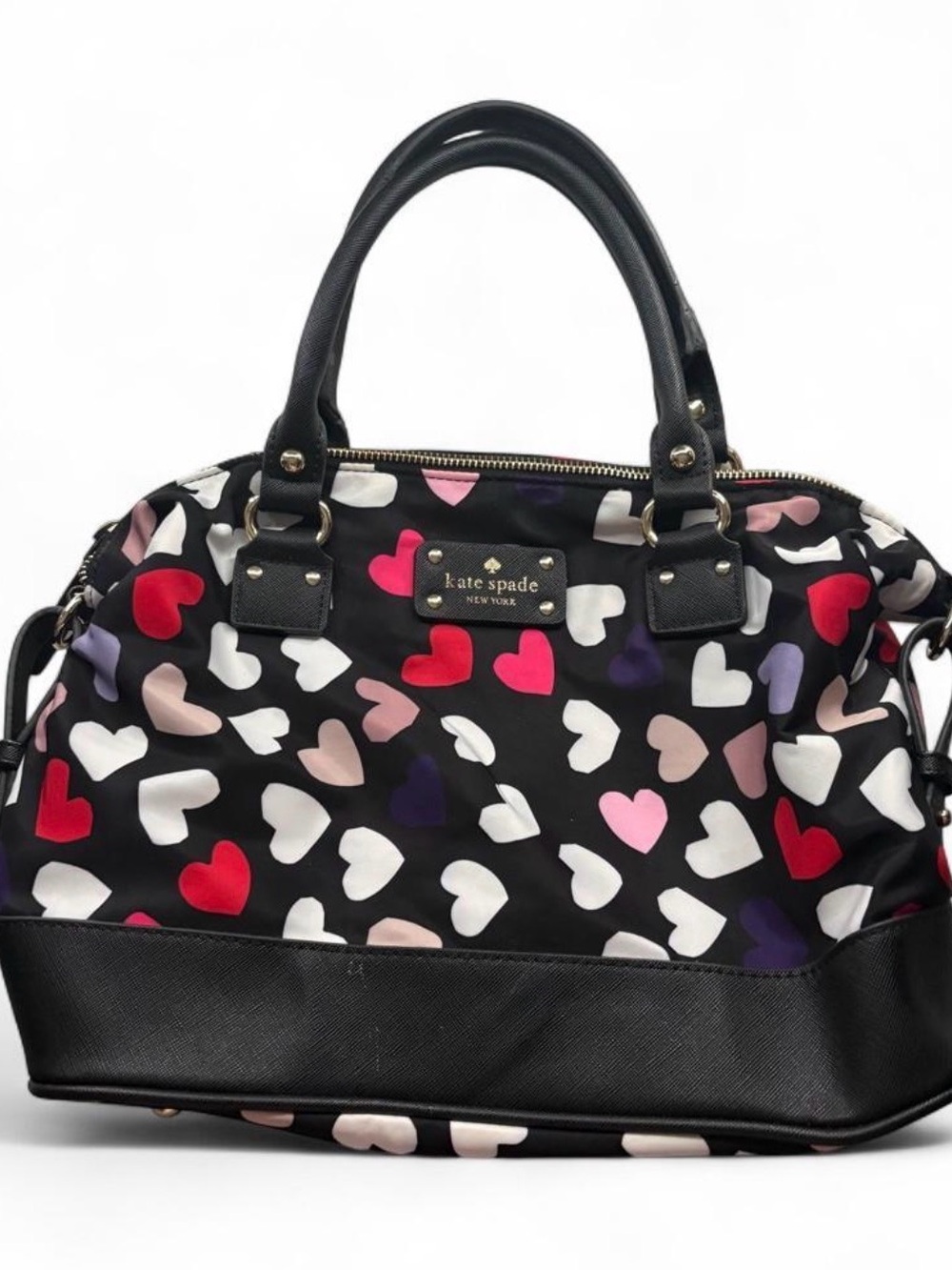 kate spade Black Heart-Print Tote with Multicolor Hearts